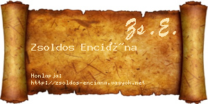Zsoldos Enciána névjegykártya